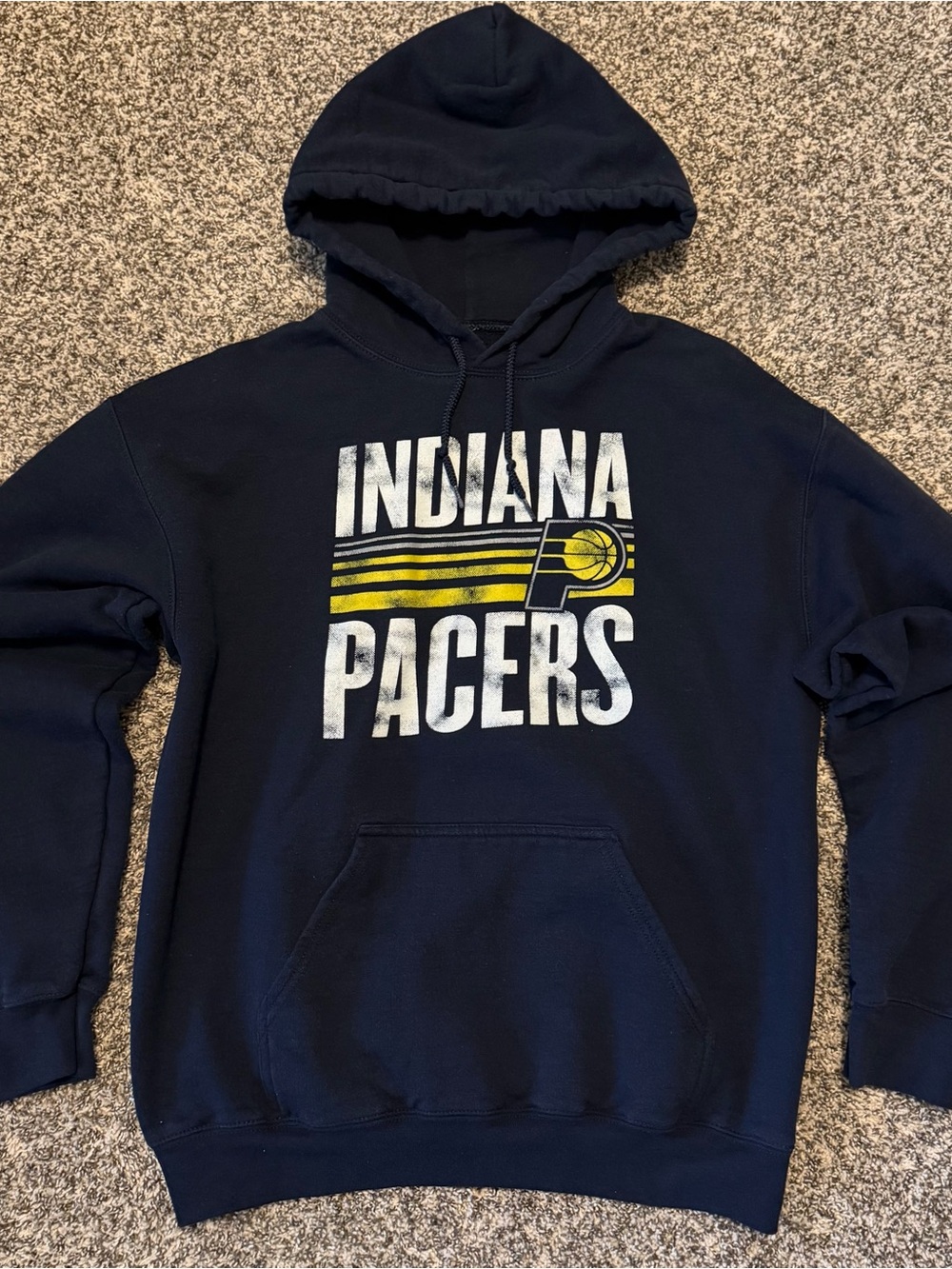 Indiana Pacers Hoodie Mens Medium M NBA Basketball Navy Blue Pullover Sweatshirt
